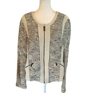 Michael Stars Women's Cream and Black Cardigan Sweater. Size L.